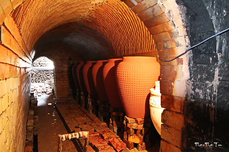 Setting up inside kiln for firing